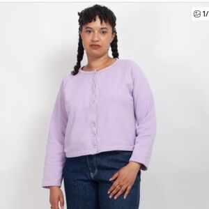 Lavender Button-Up Cardigan